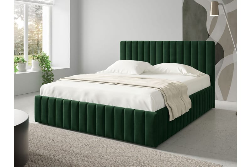 Desio Förvaringssäng 160x200 cm - Grön - Products - Möbler - Säng - Säng med förvaring