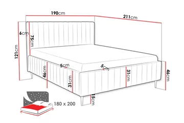 Desio Förvaringssäng 180x200 cm - Grön - Products - Möbler - Säng - Säng med förvaring
