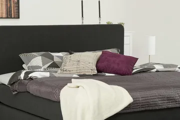 Dolly Kontinentalsäng 180x200cm Memoryfoam - Mörkgrå Svarta Ben - Products - Möbler - Säng - Kontinentalsäng