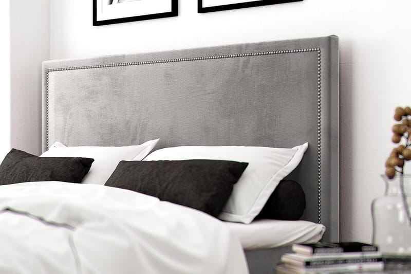 Faylor Lyx Velvet 180x200 cm - Ljusgrå - Products - Möbler - Säng - Kontinentalsäng