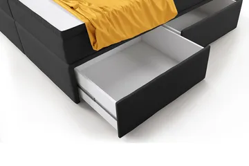 Franco Komplett Sängpaket med förvaring LED-belysning 180x200 cm - Grå / Sammet - Products - Möbler - Säng - Säng med förvaring