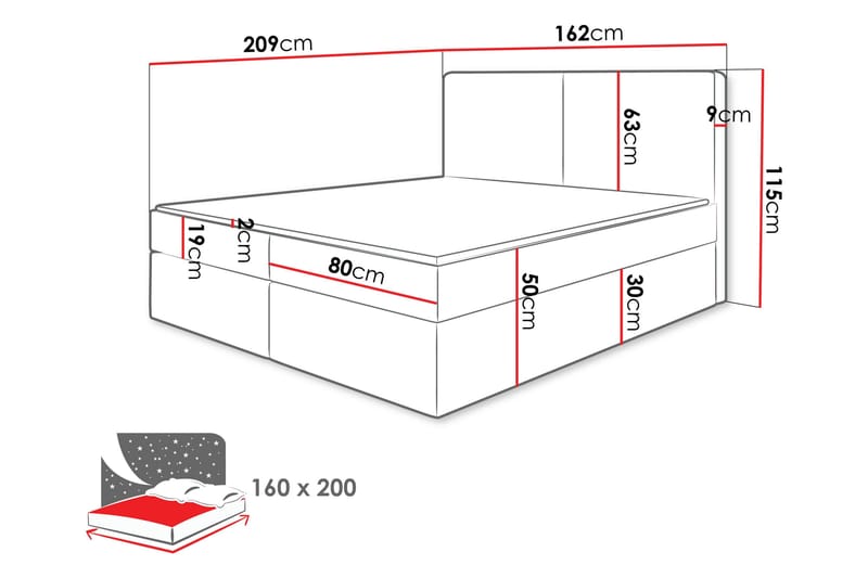 Garris Sängpaket Kontinentalsäng 160x200 cm - Beige - Products - Möbler - Säng - Komplett sängpaket