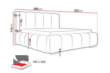 Gioia Förvaringssäng 180x200 cm - Rosa - Products - Möbler - Säng - Säng med förvaring