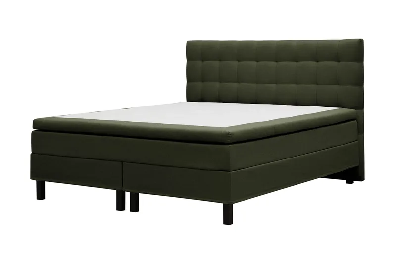Hilton Komplett Sängpaket 160x200 cm Kontinentalsäng med rutad sänggavel - Grön - Products - Möbler - Säng - Kontinentalsäng