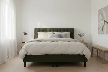 Hilton Komplett Sängpaket 180x200 cm Kontinentalsäng med diamant sänggavel - Grön - Products - Möbler - Säng - Kontinentalsäng