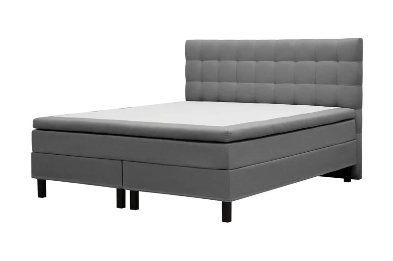 Hilton Komplett Sängpaket 180x200 cm Kontinentalsäng med rutad sänggavel - Grå - Products - Möbler - Säng - Kontinentalsäng