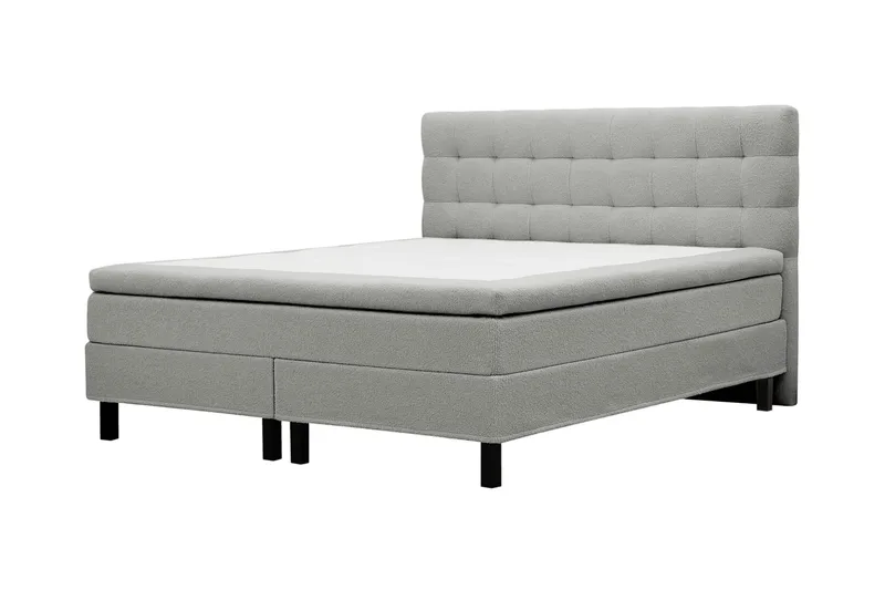 Hilton Komplett Sängpaket 180x200 cm Kontinentalsäng med rutad sänggavel - Grå - Products - Möbler - Säng - Kontinentalsäng