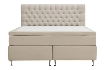 Hilton Lyx Komplett Sängpaket 160x200 cm Kontinentalsäng med knappad sänggavel i sammet