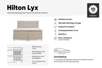 Hilton Lyx Komplett Sängpaket 160x200 cm Kontinentalsäng med knappad sänggavel i sammet - Grå / Sammet - Products - Möbler - Säng - Kontinentalsäng