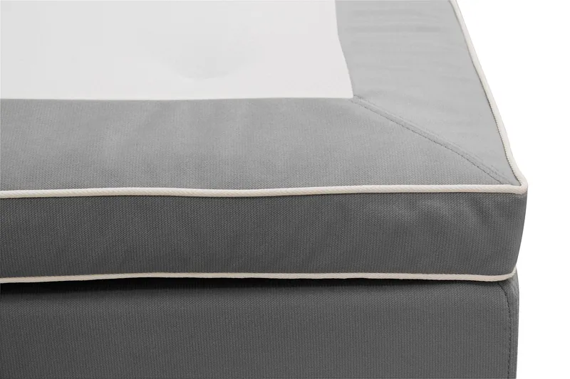 Hilton Lyx Komplett Sängpaket 160x200 cm Kontinentalsäng med knappad sänggavel i sammet - Ljusgrå / Sammet - Products - Möbler - Säng - Kontinentalsäng