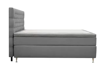 Hilton Lyx Komplett Sängpaket 180x200 cm Kontinentalsäng med knappad sänggavel i sammet - Ljusgrå - Products - Möbler - Säng - Kontinentalsäng