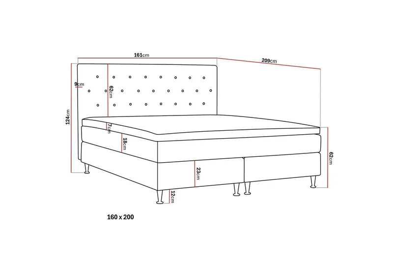 Hilton Plus Komplett Sängpaket 160x200 cm - Ljusbeige - Products - Möbler - Säng - Komplett sängpaket