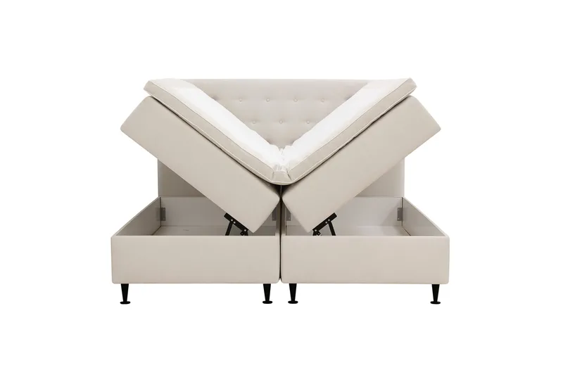 Hilton Plus Komplett Sängpaket med Förvaring 160x200 cm - Ljusbeige - Products - Möbler - Säng - Säng med förvaring