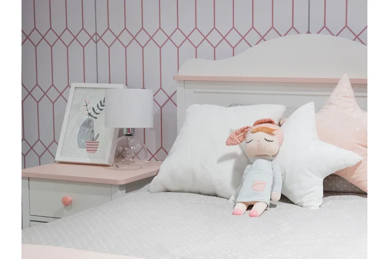 Hilts Sängram 90x200 cm - Vit/Rosa - Products - Möbler - Säng - Sängram & sängstomme