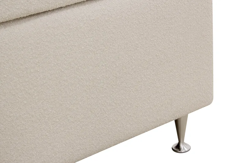 HVILA Lyx Komplett Sängpaket 160x200 cm Kontinentalsäng med knappad sänggavel i bouclé - Ivory / Bouclé - Products - Möbler - Säng - Kontinentalsäng