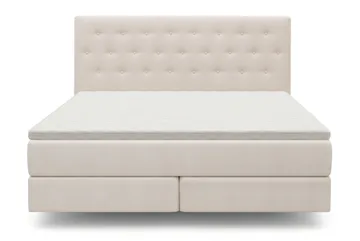 HVILA Premium Sängpaket Kontinentalsäng 180x200 cm med svävande effekt inkl. Bäddmadrass i Polyeterskum Mjuk/Medium med Tvättbar klädsel, Mjuk/Medium
