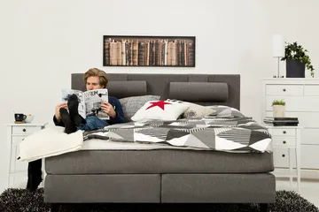 James Kontinentalsäng 180x200 cm - Ljusgrå - Products - Möbler - Säng - Kontinentalsäng