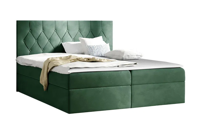 Jitendera Sängpaket Kontinentalsäng 120x200 cm med Förvaring - Grön - Products - Möbler - Säng - Komplett sängpaket