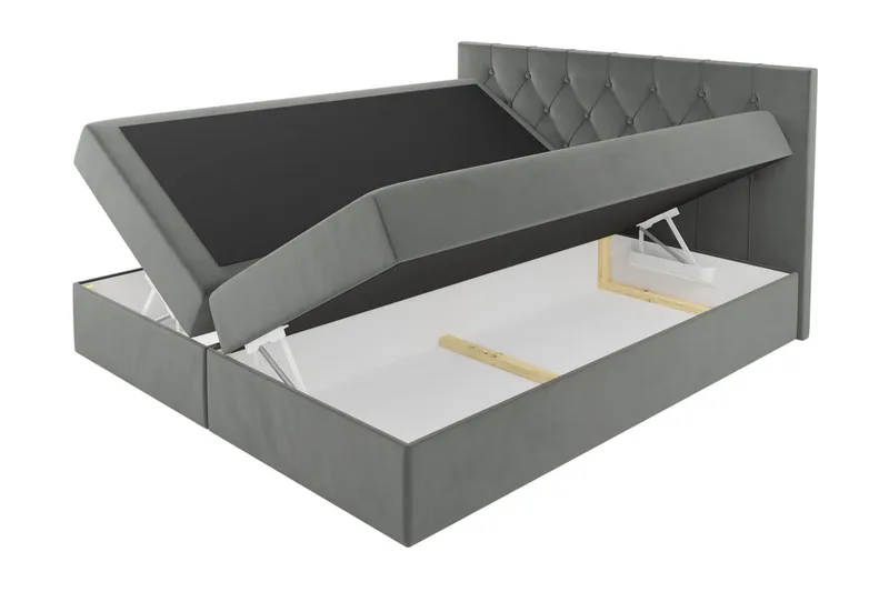 Jitendera Sängpaket Kontinentalsäng 200x200 cm med Förvaring - Blå - Products - Möbler - Säng - Komplett sängpaket