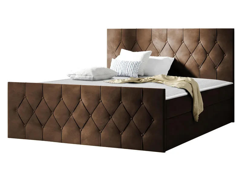Jitendra Sängpaket Kontinentalsäng 140x200 cm med Förvaring, Brun