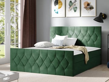 Jitendra Sängpaket Kontinentalsäng 160x200 cm med Förvaring - Grön - Products - Möbler - Säng - Komplett sängpaket