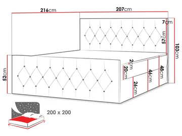 Jitendra Sängpaket Kontinentalsäng 200x200 cm med Förvaring - Beige - Products - Möbler - Säng - Komplett sängpaket