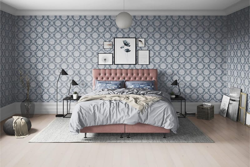 Joluma Kontinentalsäng Medium 105x200 cm - (+Fler val) 105x200 cm Mörkrosa - Products - Möbler - Säng - Kontinentalsäng