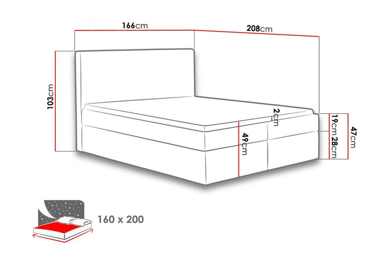 Laargard / Cosmo Sängpaket Kontinentalsäng 160x200 cm - Blå - Products - Möbler - Säng - Komplett sängpaket