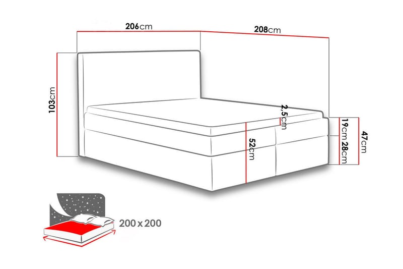 Laargard Kontinentalsäng medFörvaring 200x200 - Beige - Products - Möbler - Säng - Säng med förvaring