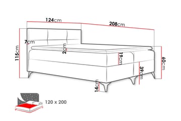 Leckersbo Komplett Sängpaket Kontinentalsäng med förvaring 120x200 cm - Röd - Products - Möbler - Säng - Komplett sängpaket
