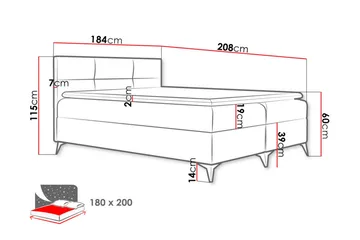 Leckersbo Komplett Sängpaket Kontinentalsäng med förvaring 180x200 cm - Röd - Products - Möbler - Säng - Komplett sängpaket