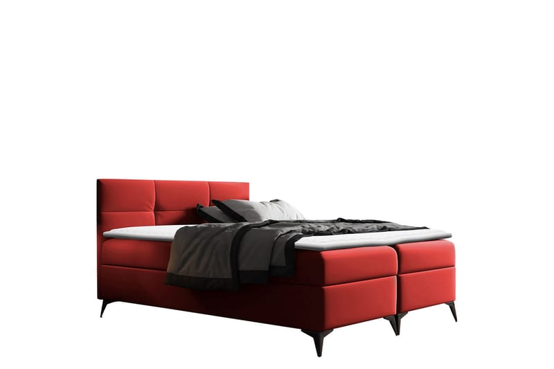 Leckersbo Komplett Sängpaket Kontinentalsäng med förvaring 180x200 cm, Röd