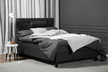 Lucky Komplett Sängpaket 120x200 Latex Diamant Sänggavel - Nackkudde Stor Svart/Grå - Products - Möbler - Säng - Enkelsäng