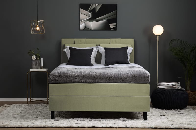 Lucky Komplett Sängpaket 120x200 Polyeter Diamant Sänggavel - Grön - Products - Möbler - Säng - Enkelsäng