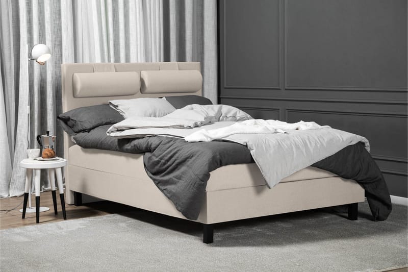 Lucky Komplett Sängpaket 140x200 Latex Slät Sänggavel  Na - Nackkudde Stor Beige - Products - Möbler - Säng - Kontinentalsäng