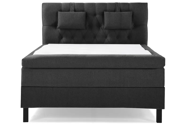 Lucky Komplett Sängpaket 140x200 Polyeter Diamant, Nackkudde Liten Svart/Grå