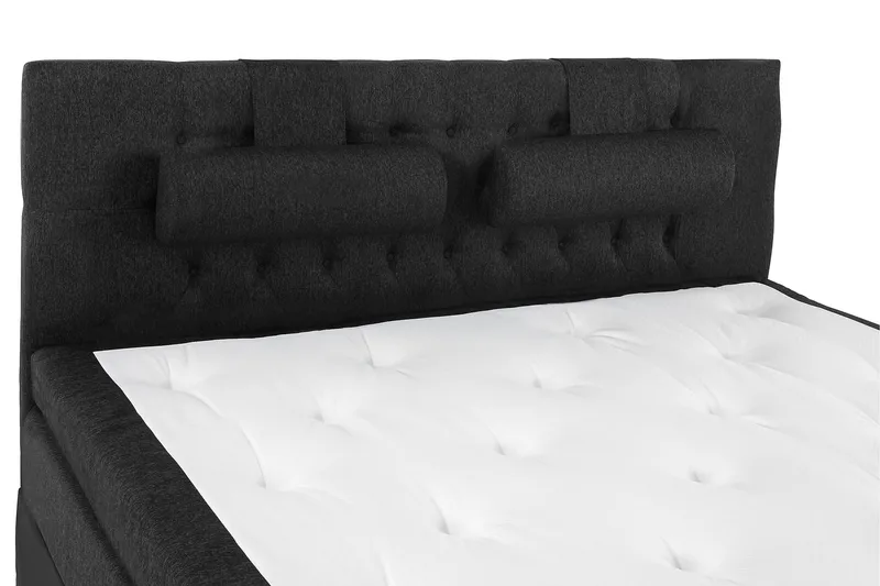 Lucky Komplett Sängpaket 160x200 Latex Diamant - Nackkudde Stor Svart/Grå/PU - Products - Möbler - Säng - Kontinentalsäng
