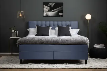 Lucky Komplett Sängpaket 160x200 Latex Diamant Sänggavel - Mörkblå - Products - Möbler - Säng - Kontinentalsäng