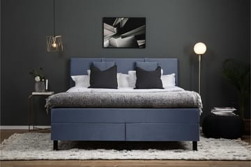 Lucky Komplett Sängpaket 160x200 Latex Slät Sänggavel - Nackkudde Liten Mörkblå - Products - Möbler - Säng - Kontinentalsäng