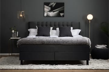 Lucky Komplett Sängpaket 160x200 Memory Diamant - Svart/Grå - Products - Möbler - Säng - Kontinentalsäng