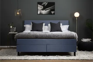 Lucky Komplett Sängpaket 160x200 Skum Slät Sänggavel - Mörkblå - Products - Möbler - Säng - Kontinentalsäng