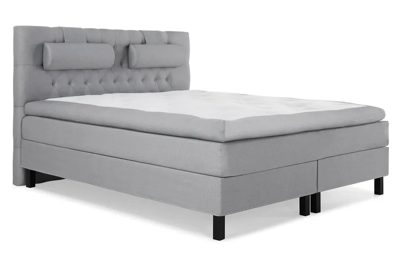 Lucky Komplett Sängpaket 160x200 Polyeter Diamant Sänggavel - Nackkudde Stor Mellangrå - Products - Möbler - Säng - Kontinentalsäng