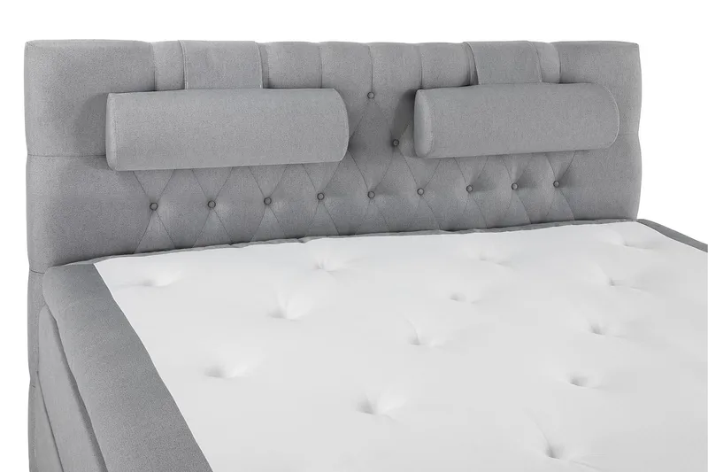 Lucky Komplett Sängpaket 160x200 Polyeter Diamant Sänggavel - Nackkudde Stor Mellangrå - Products - Möbler - Säng - Kontinentalsäng