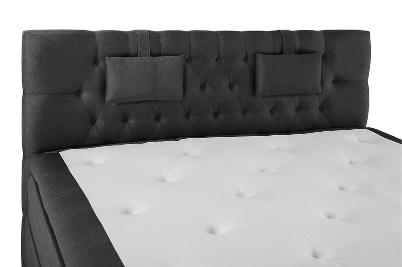 Lucky Komplett Sängpaket 180x200 Latex Diamant Sänggavel - Nackkudde Liten Svart/Grå - Products - Möbler - Säng - Kontinentalsäng