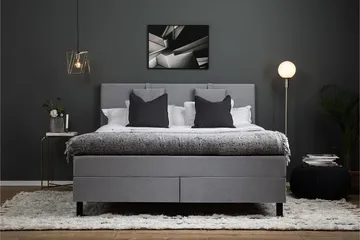 Lucky Komplett Sängpaket 180x200 Memory Slät - Nackkudde Liten Mellangrå - Products - Möbler - Säng - Kontinentalsäng