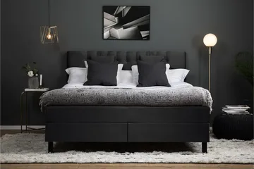 Lucky Komplett Sängpaket 180x200 Polyeter Diamant - Svart / Grå - Products - Möbler - Säng - Kontinentalsäng