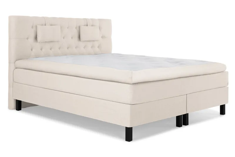 Lucky Komplett Sängpaket 180x200 Polyeter Diamant Sänggavel - Nackkudde Liten Beige - Products - Möbler - Säng - Kontinentalsäng