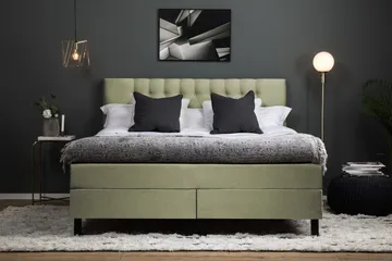 Lucky Komplett Sängpaket 180x200 Polyeter Diamant Sänggavel - Grön - Products - Möbler - Säng - Kontinentalsäng