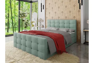 Milano Kontinentalsäng 180x200 cm med Sänggavel - Grön - Products - Möbler - Säng - Säng med förvaring