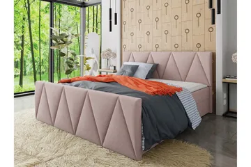 Milano Kontinentalsäng 180x200 cm med Sänggavel - Rosa - Products - Möbler - Säng - Säng med förvaring